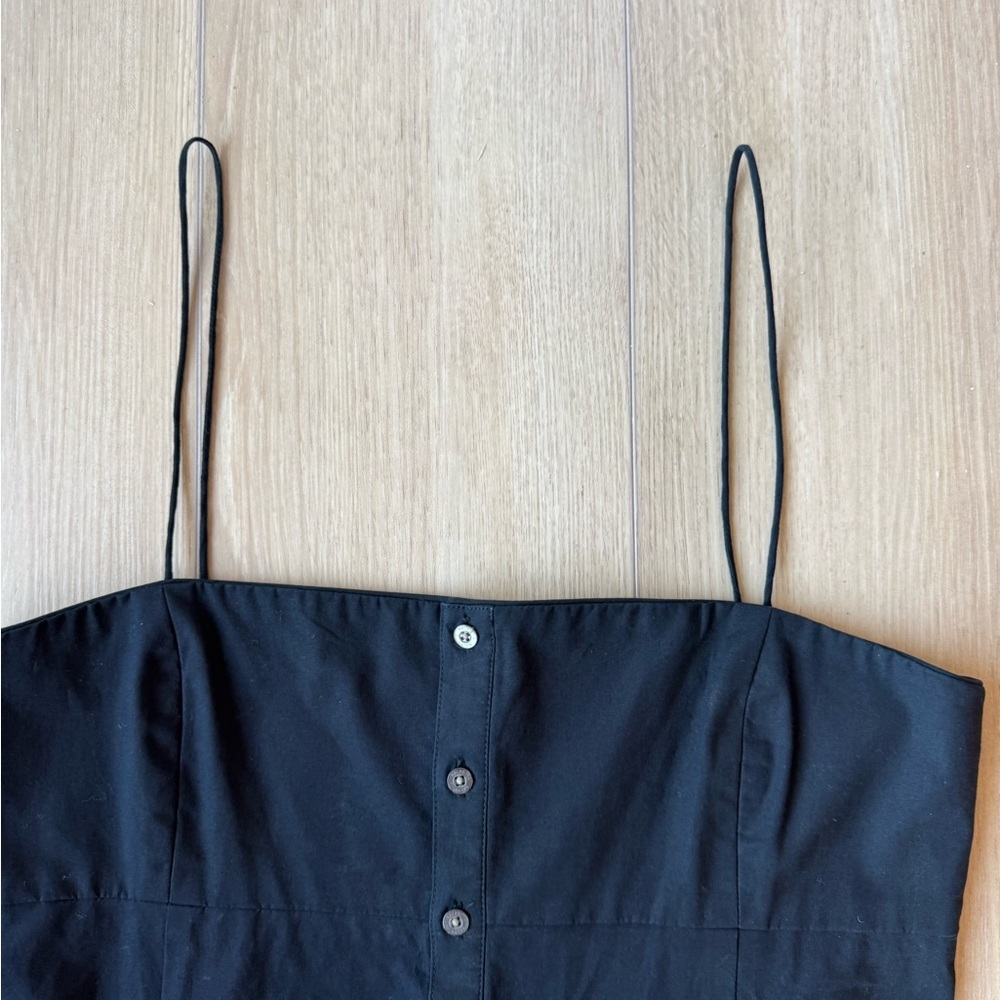 Lauren Ralph Lauren LBD Black Button Dress Sz 8 Vintage Chic EUC spaghetti strap - Picture 3 of 9